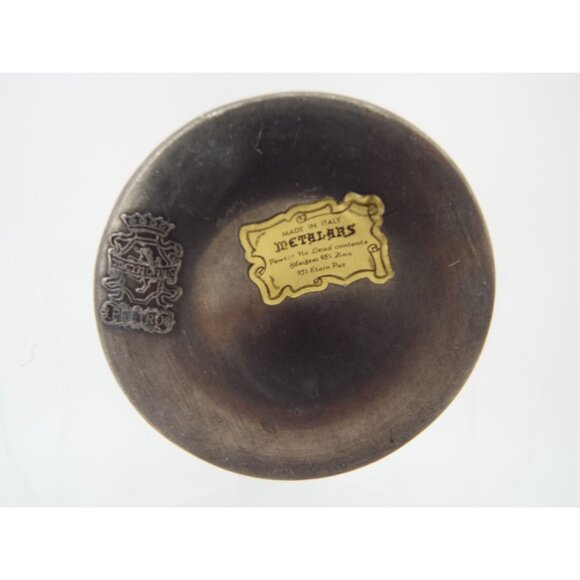 Vintage Pair of Metalars 4.5" Pewter Chalice Goblets Made in Italy - Picture 5 of 8